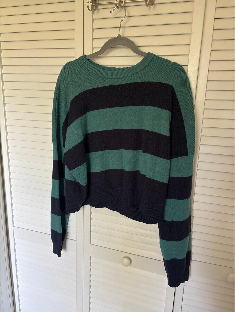 No Boundaries Cropped Striped Sweater